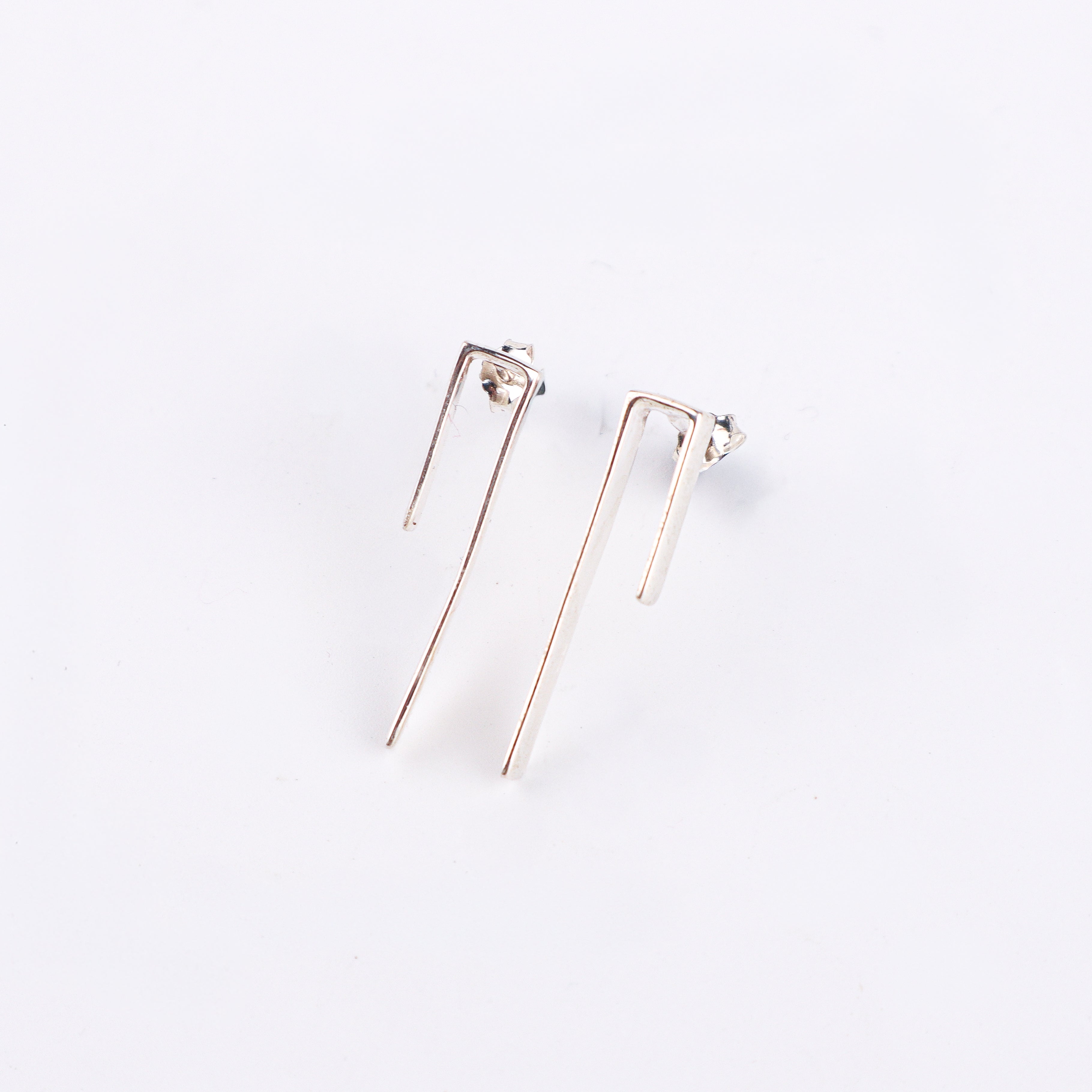 Silver Workwear Earrings : Asymmetric