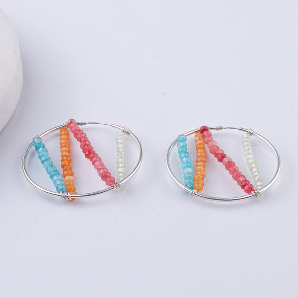 Multicolour Jade Hoops (Project Handmade)