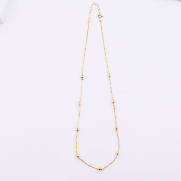 22K Gold Plated Silver Bead Chain