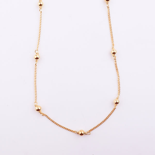 22K Gold Plated Silver Bead Chain