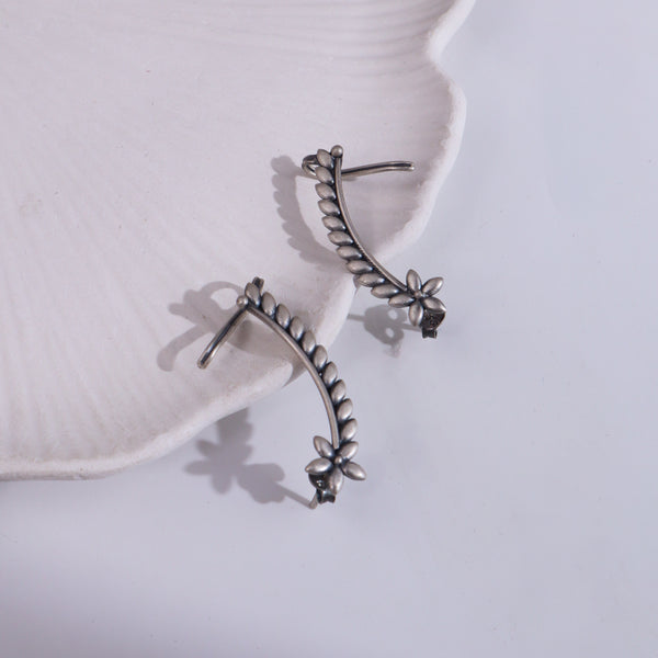 Sterling silver floral earrings