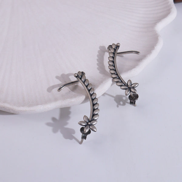 Sterling silver floral earrings