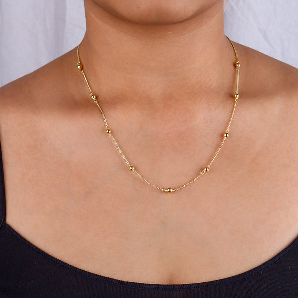22K Gold Plated Silver Bead Chain