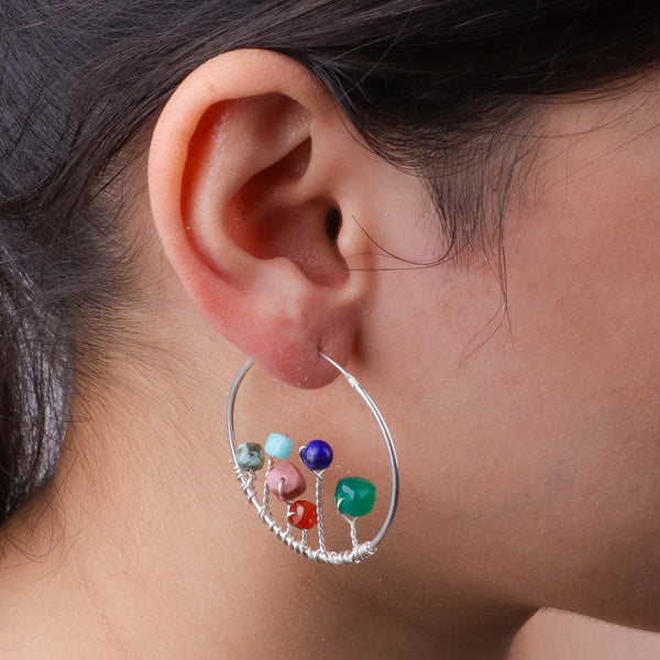 Multicolour Stone Hoops (Project Handmade)
