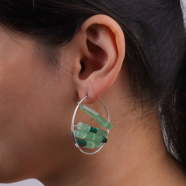 Russian Quartz & Malachite Hoops (Project Handmade)