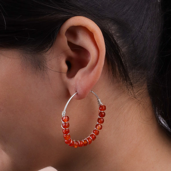 Carnelian Wrap Hoops (Project Handmade)