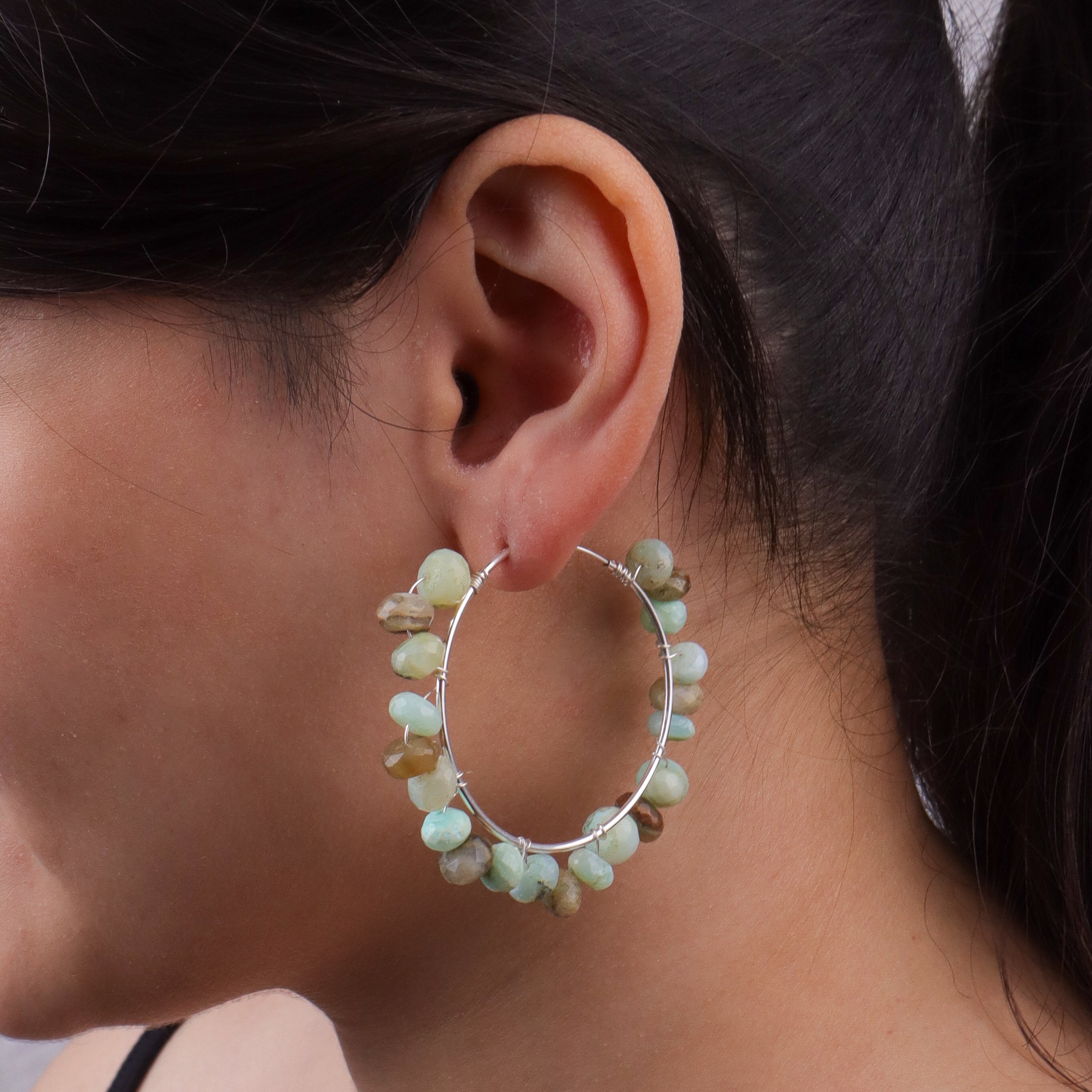 Blue Opal Hoops (Project Handmade)