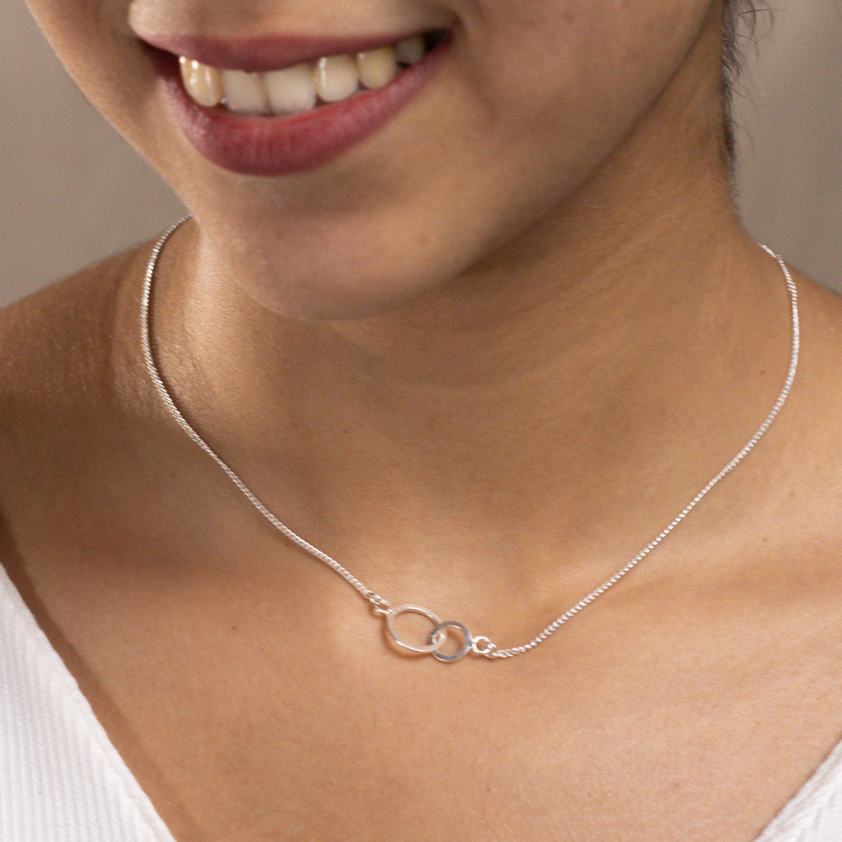 Mother & Me (Circle Flat Pendant) Necklace