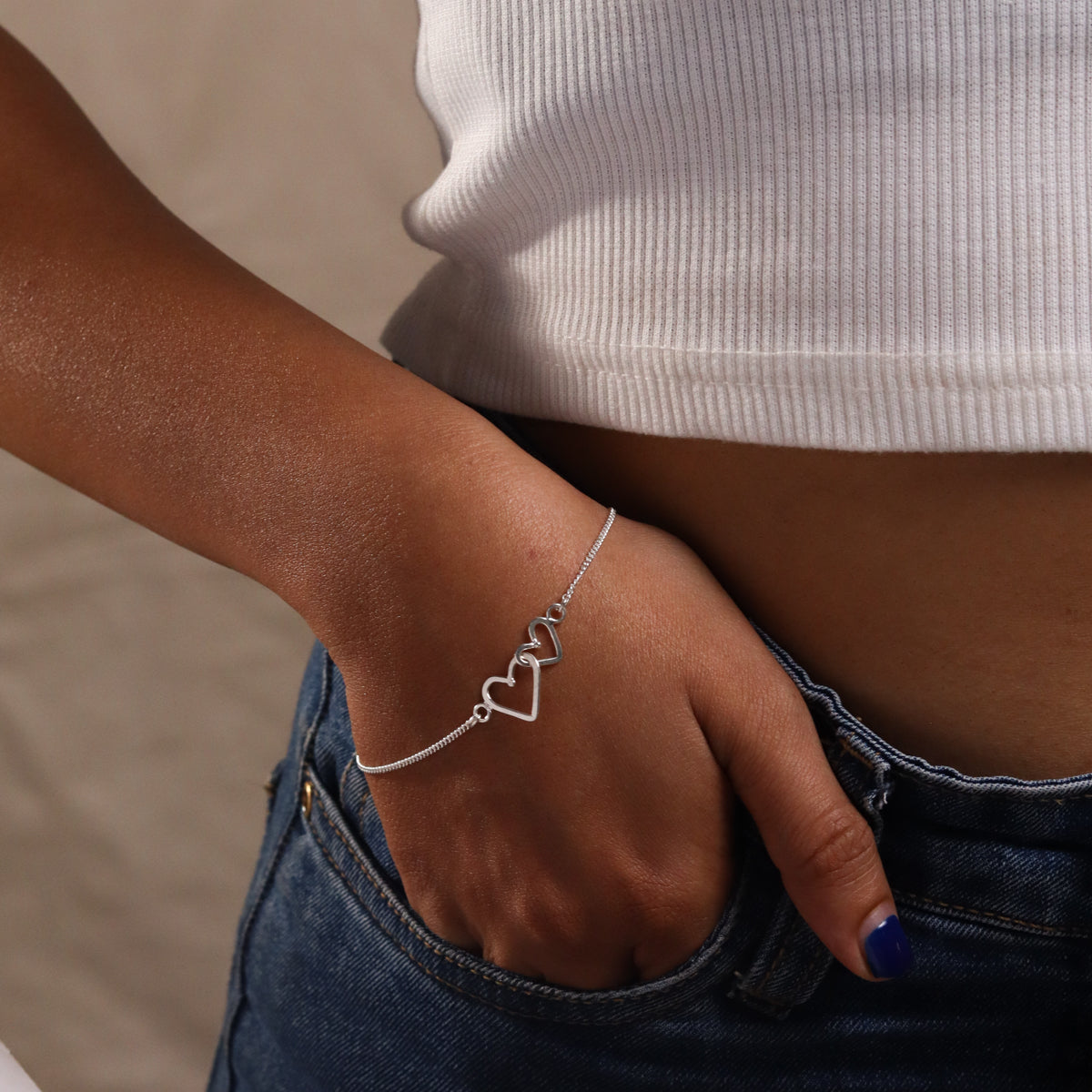 Mother & Me (Heart Flat) Bracelet