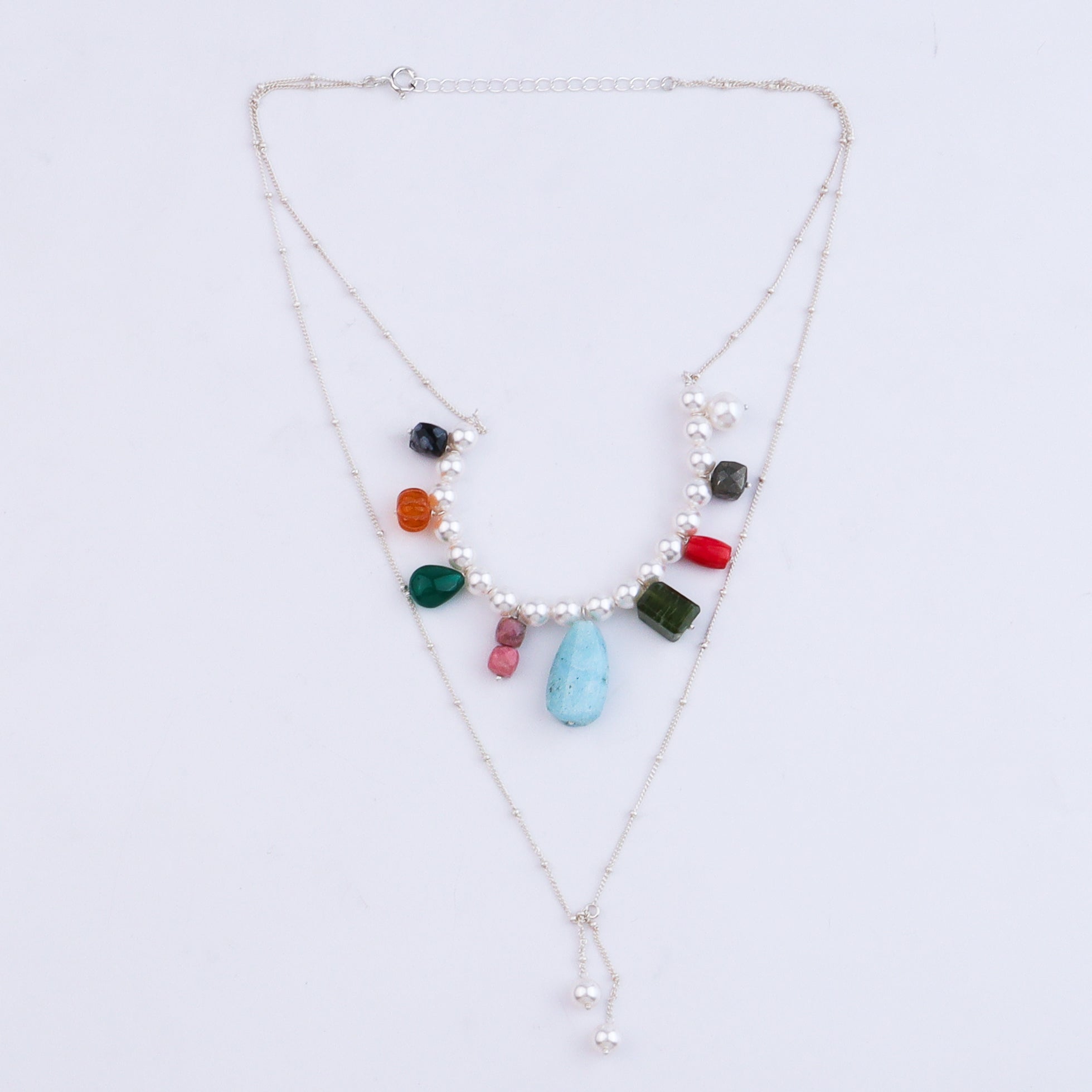 Two-Layer Multicolour Pearl Necklace