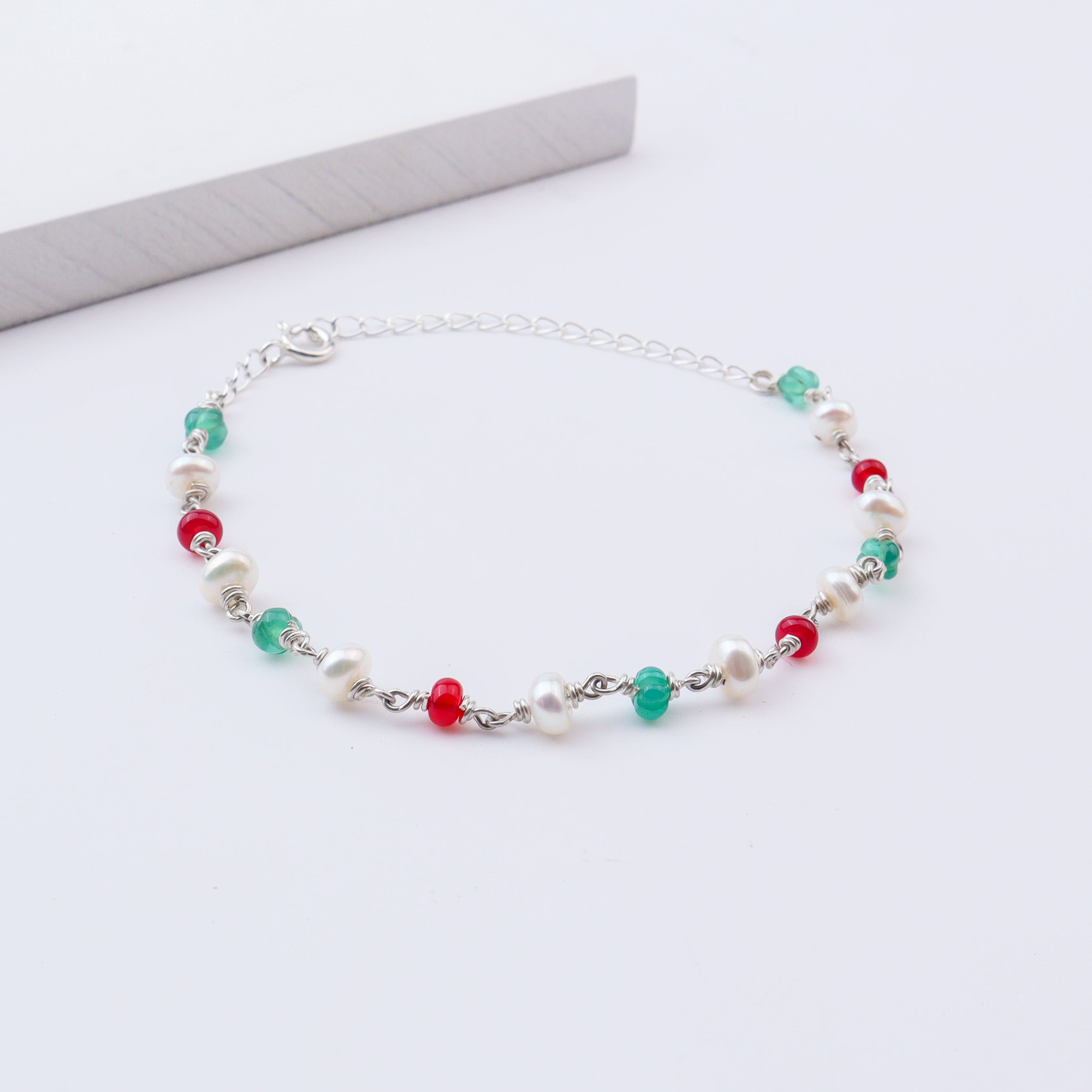 Silver Chain with Pearl & Bead Necklace