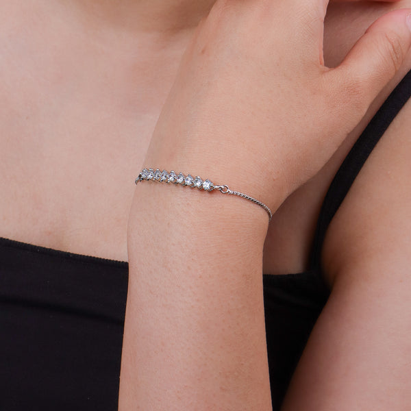 Silver CZ Slider Bracelet