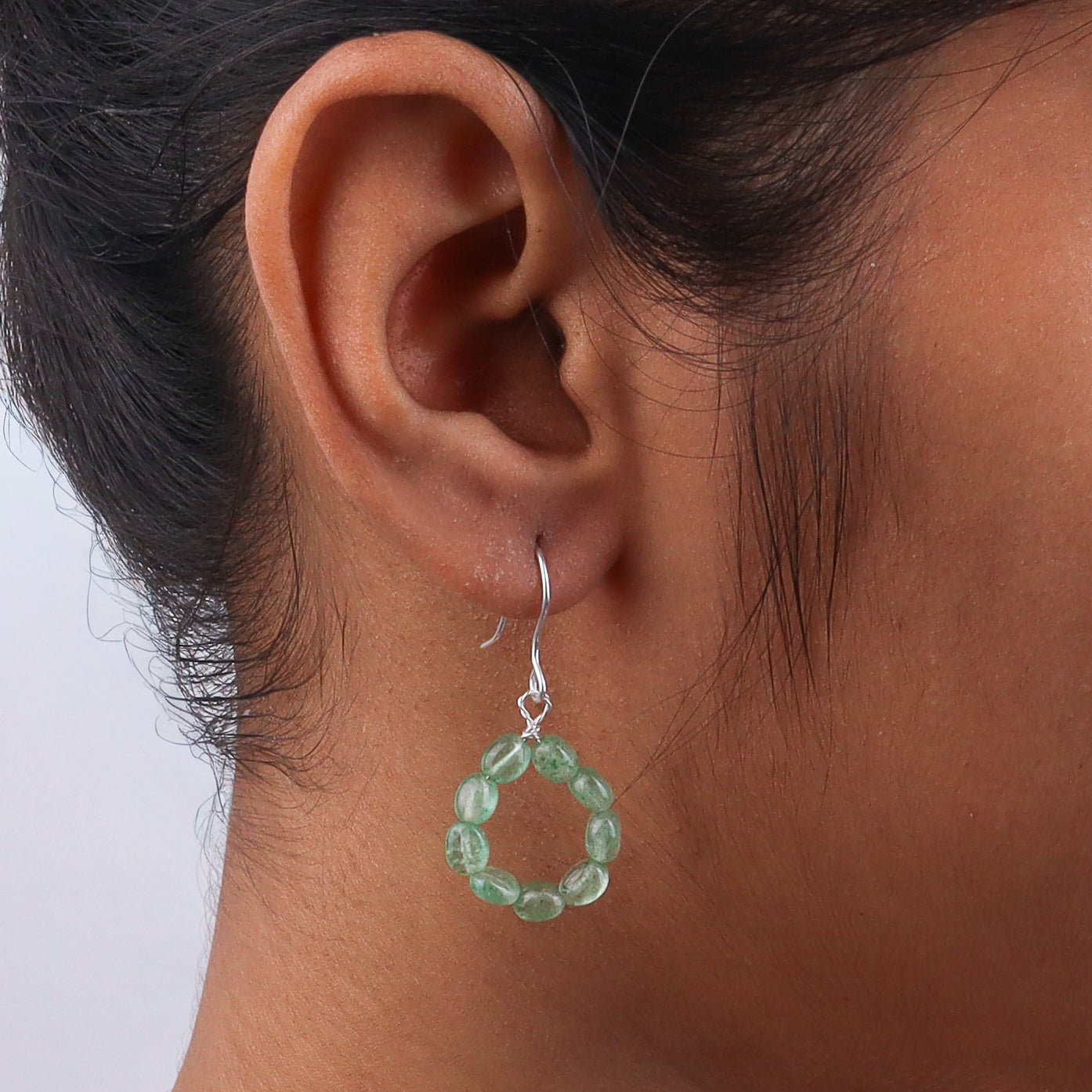 Russian Quartz Silver Earrings (Project Handmade)