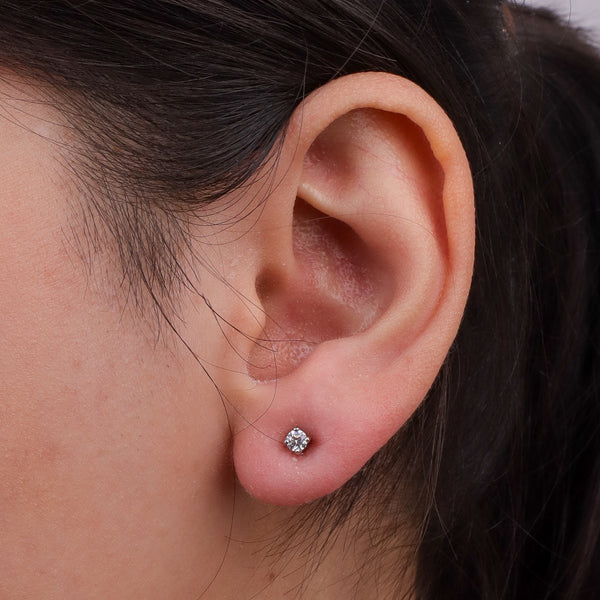 Silver CZ Tiny Round Shape Set