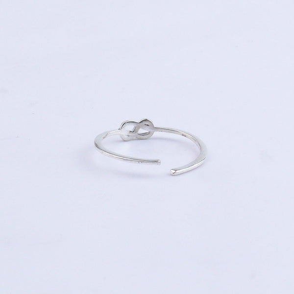 Silver infinity ring close-up