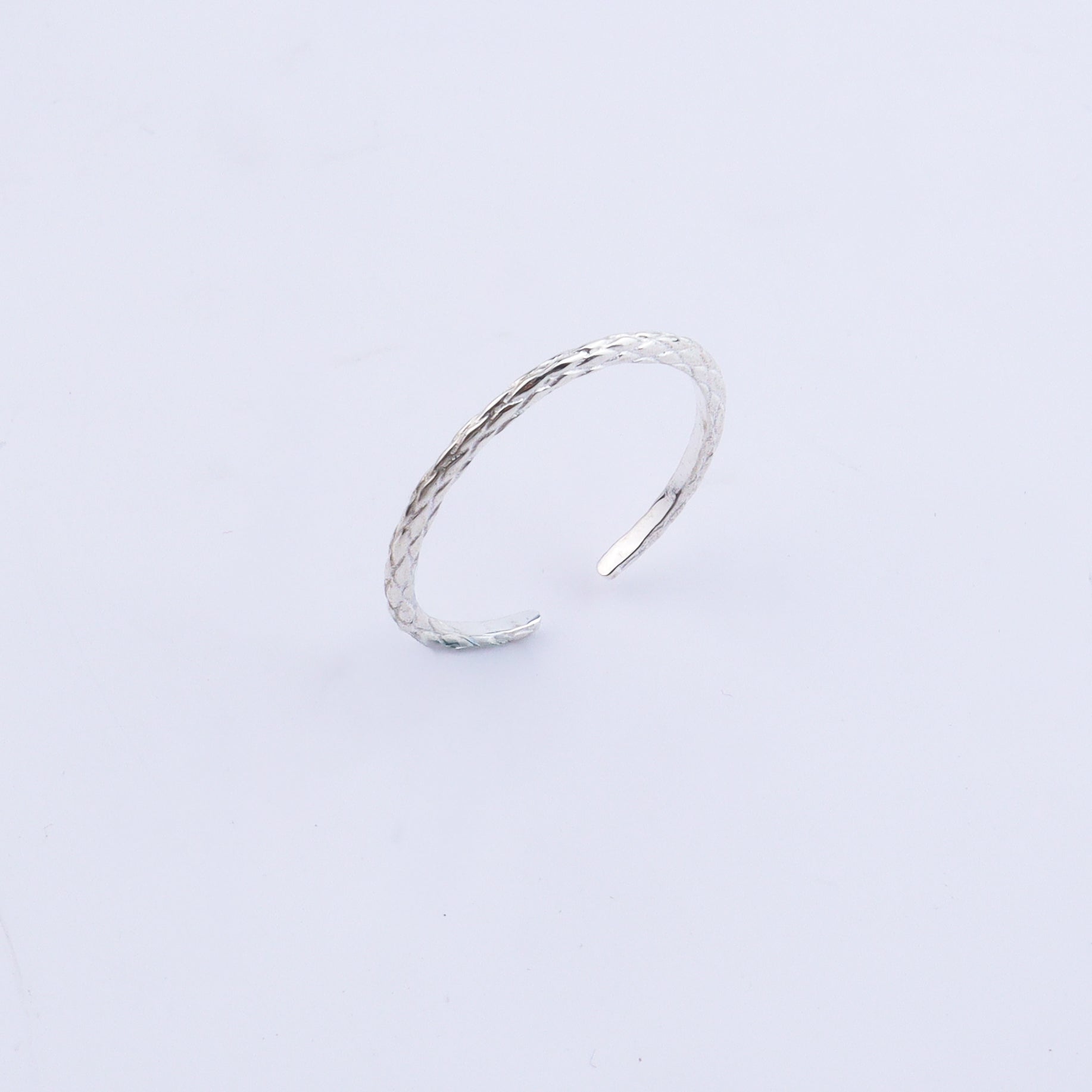 Silver Snake Textured Ring