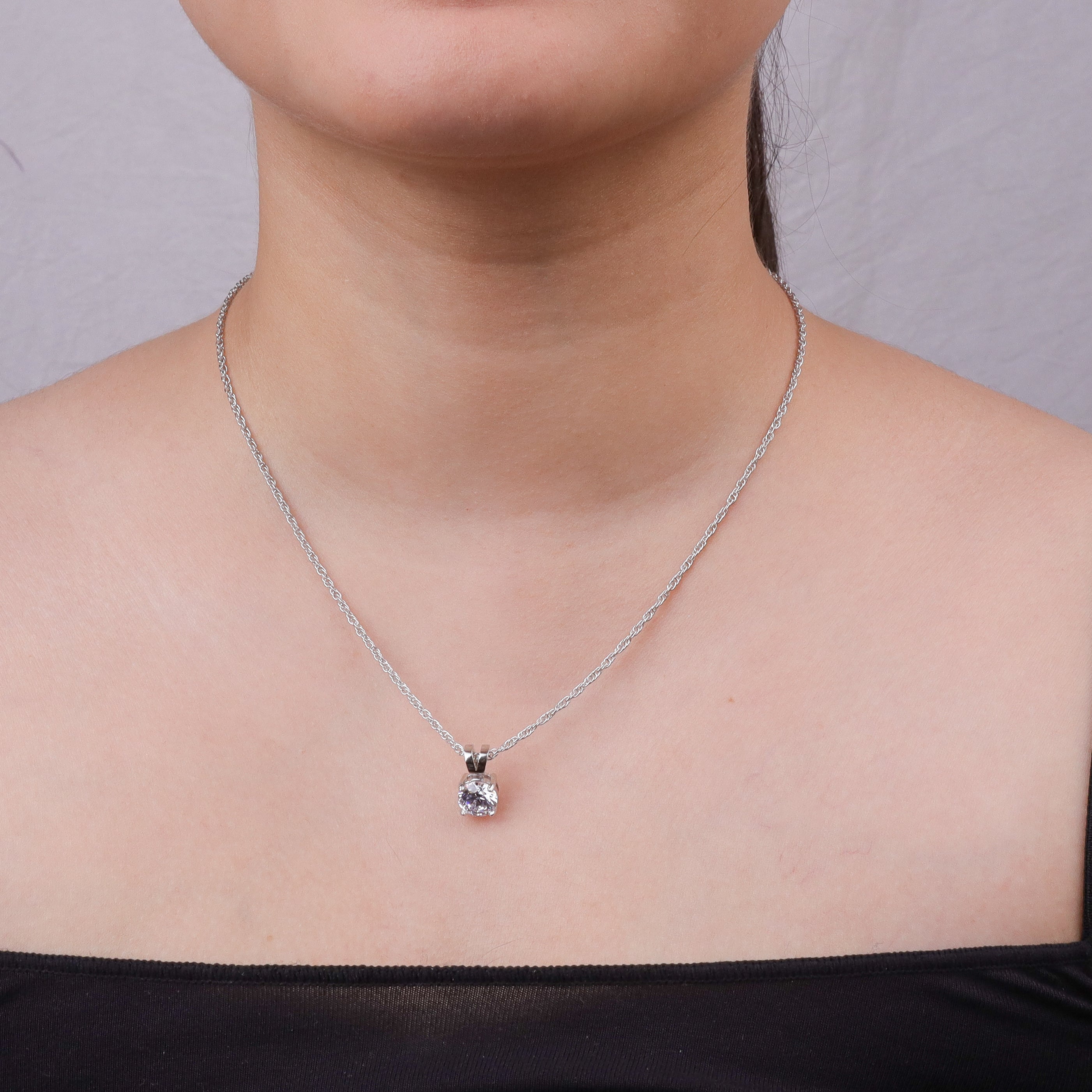 Silver CZ Round Shape Set