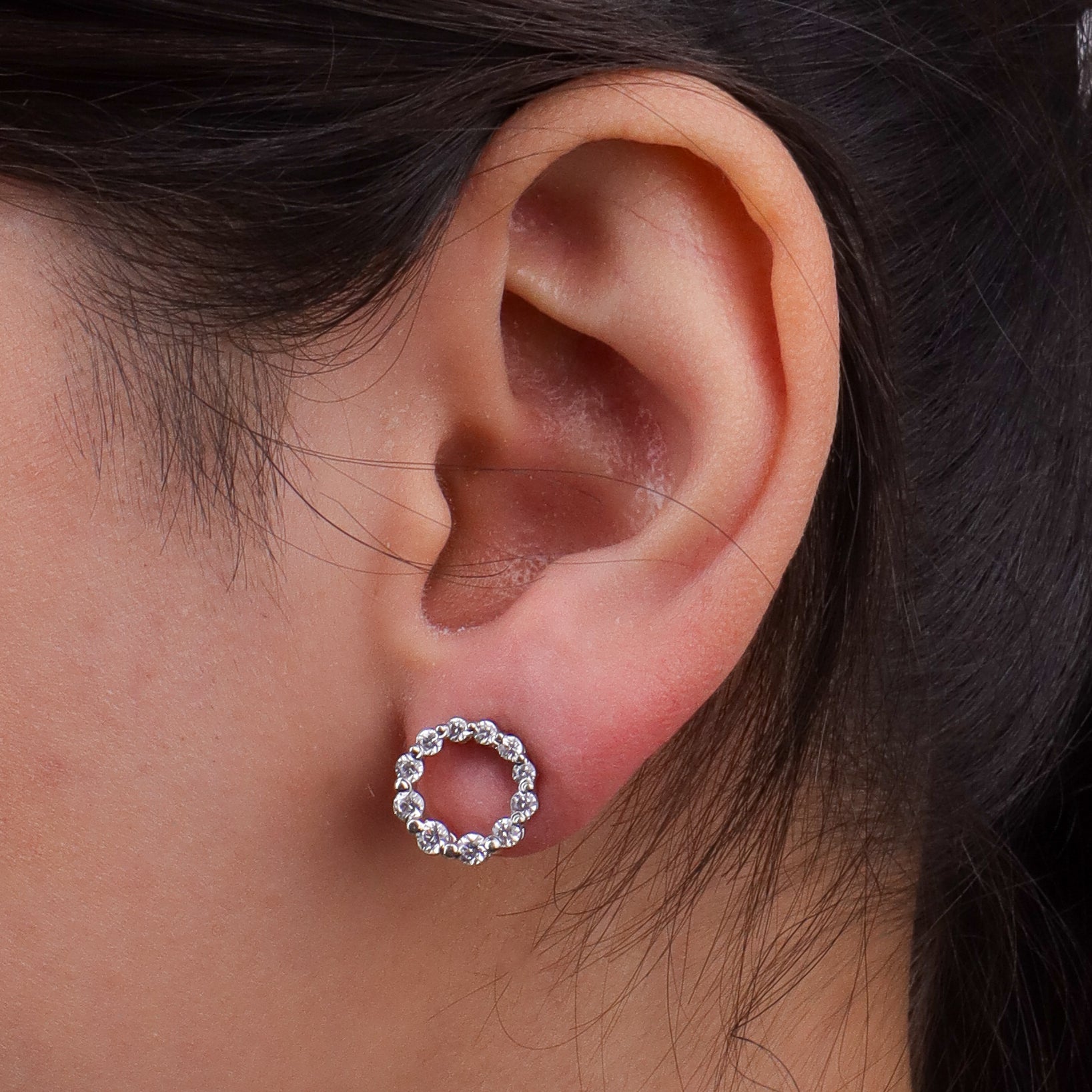 Silver CZ Circle Set