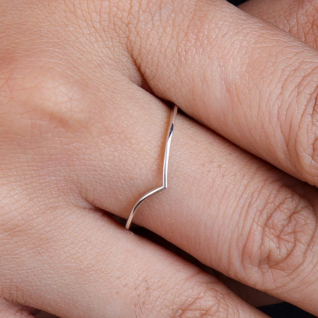 V-Shape Thin Band Ring