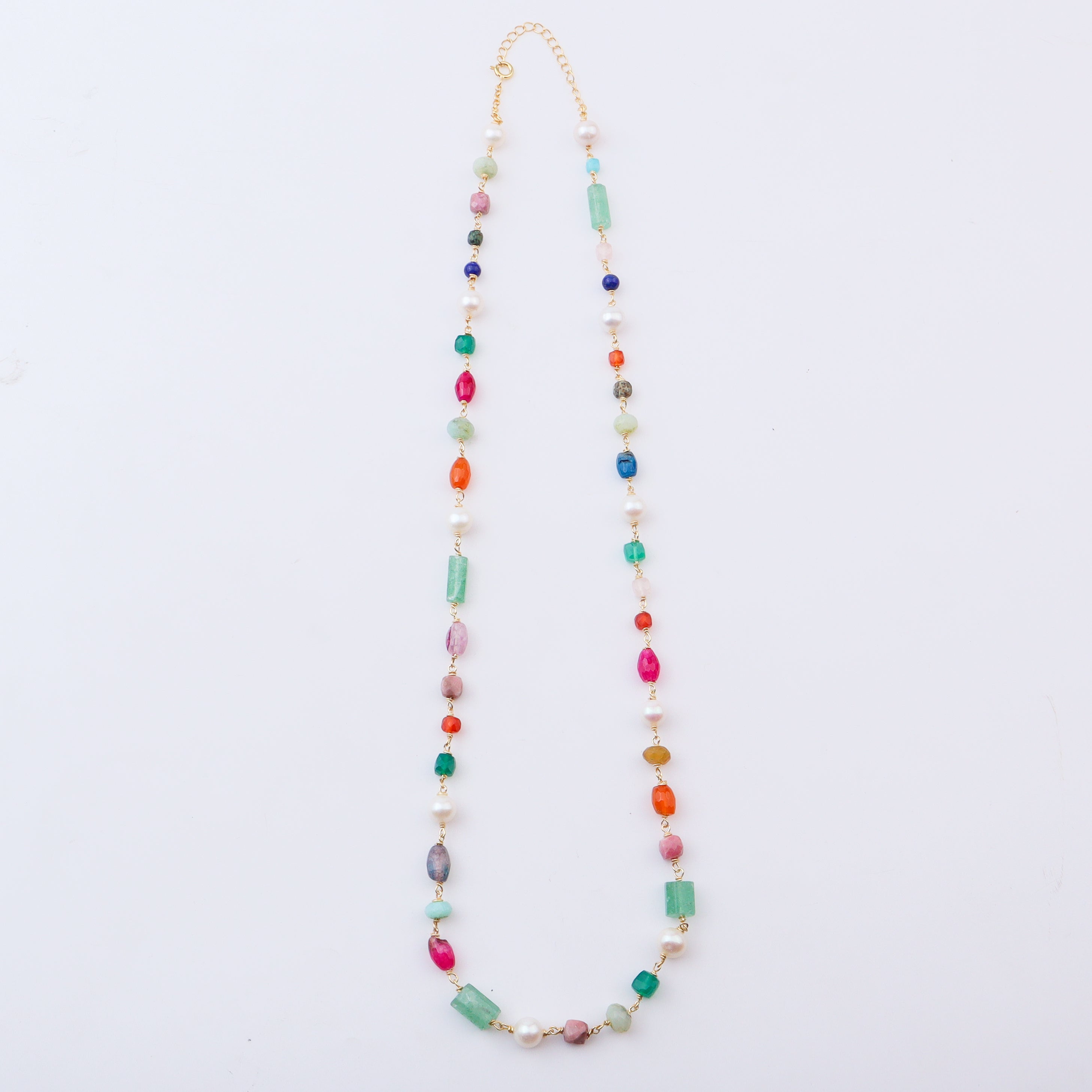 Multicolour Stone Ganthan Necklace | 22K Gold-Plated