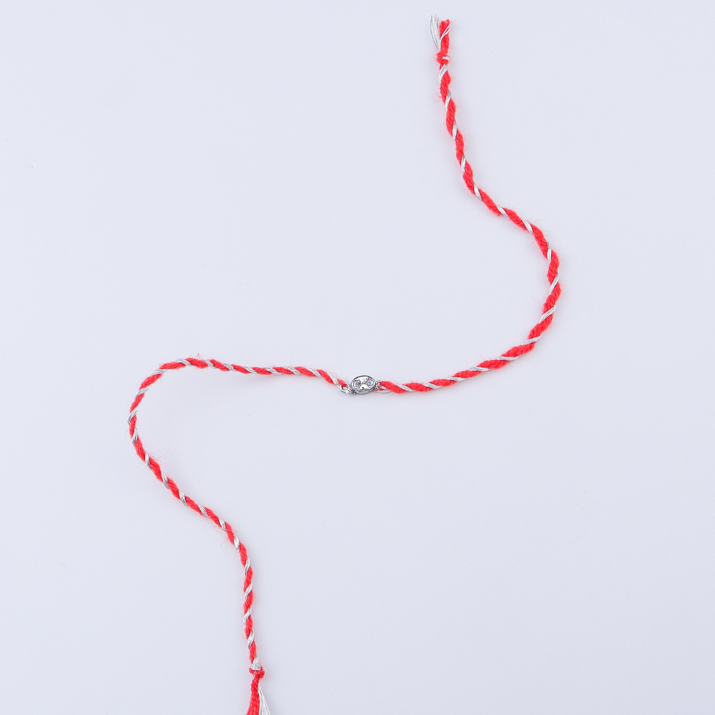 Oval Bezel Silver CZ Rakhi