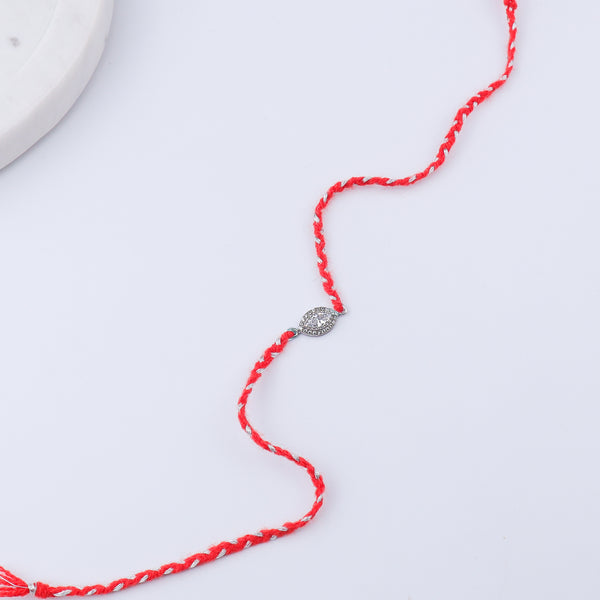 Marquise Halo Silver CZ Rakhi