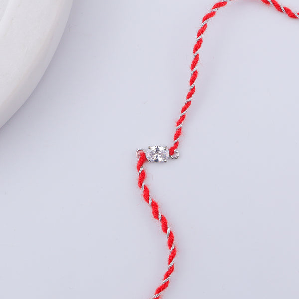 Oval Silver CZ Rakhi