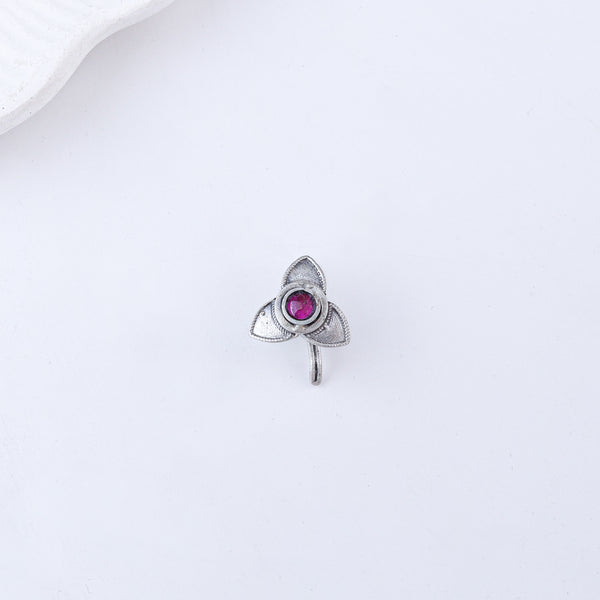 Petal Oxidized Silver Earcuff (Single)
