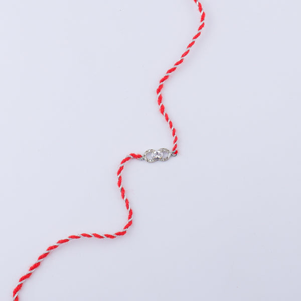 Oval Infinity Silver CZ Rakhi