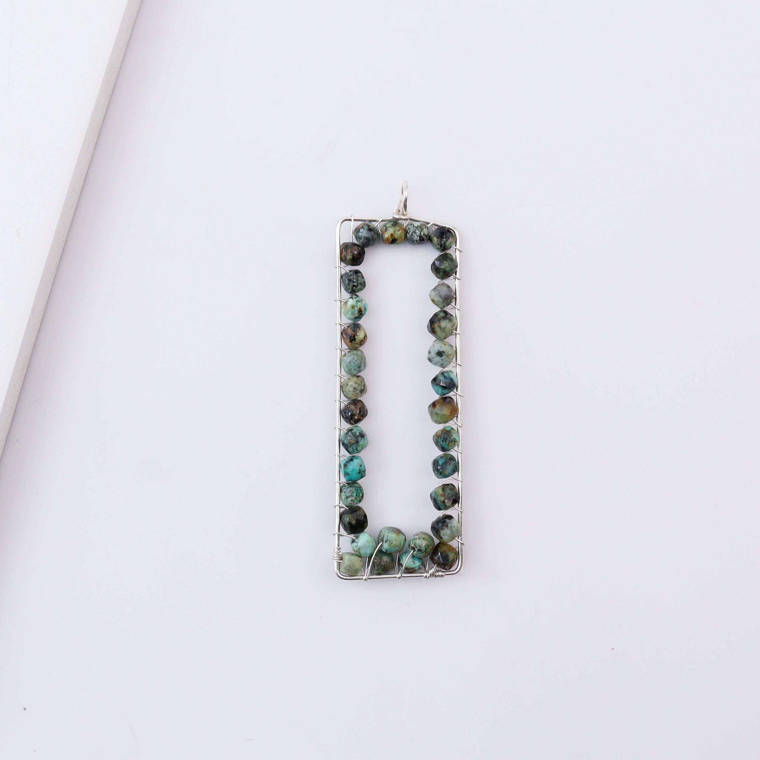 Green Drift Frame Pendant without Chain on white background