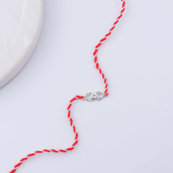 Oval Infinity Silver CZ Rakhi