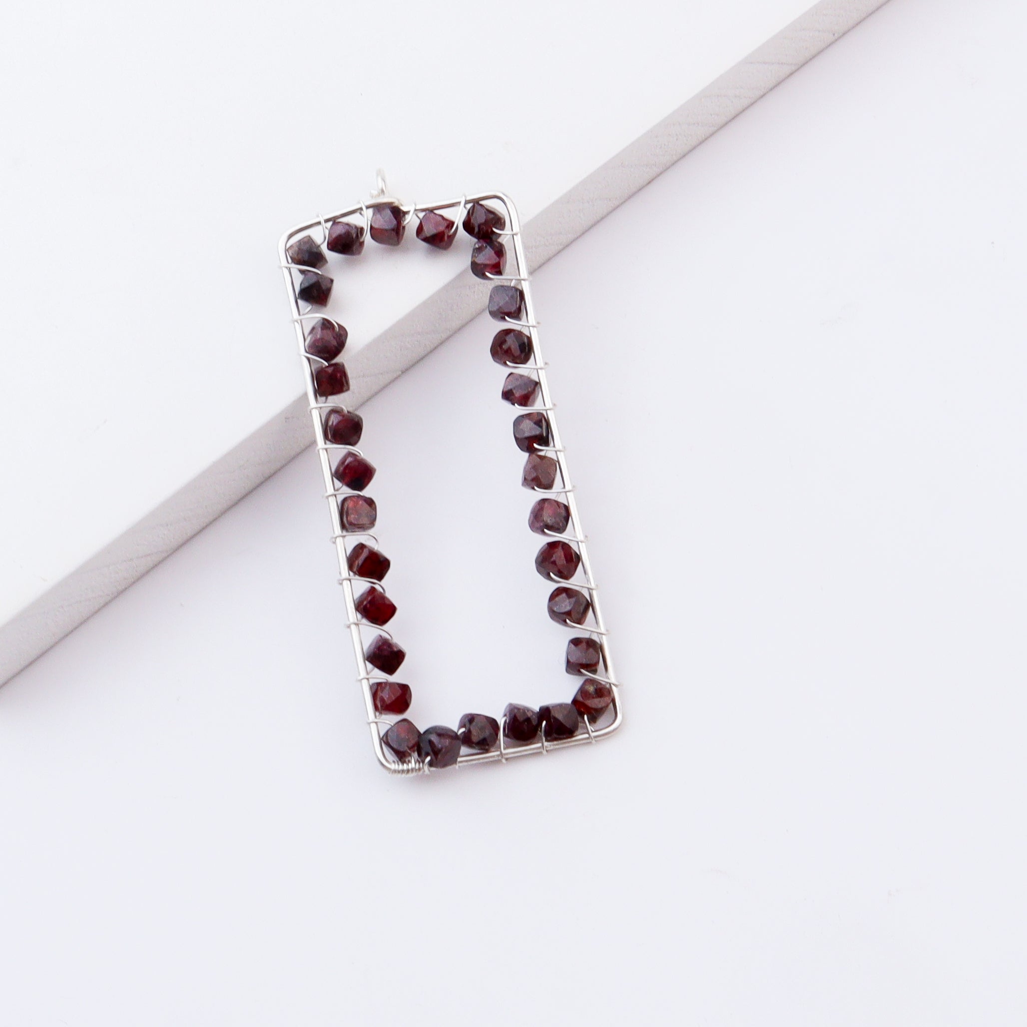 Garnet Frame Pendant without Chain