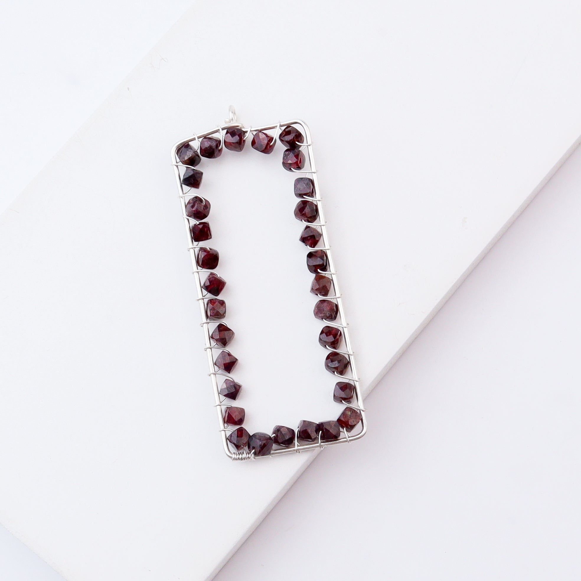 Garnet Frame Pendant without Chain