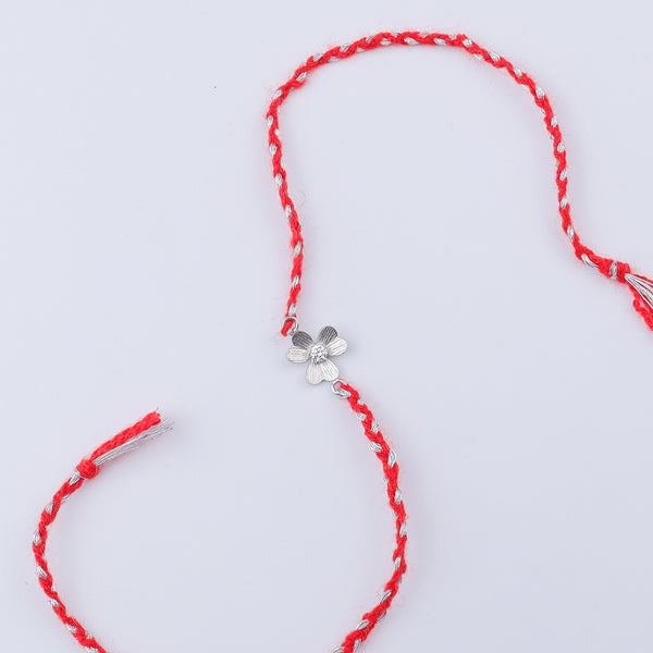 Clove Leaf Silver CZ Rakhi