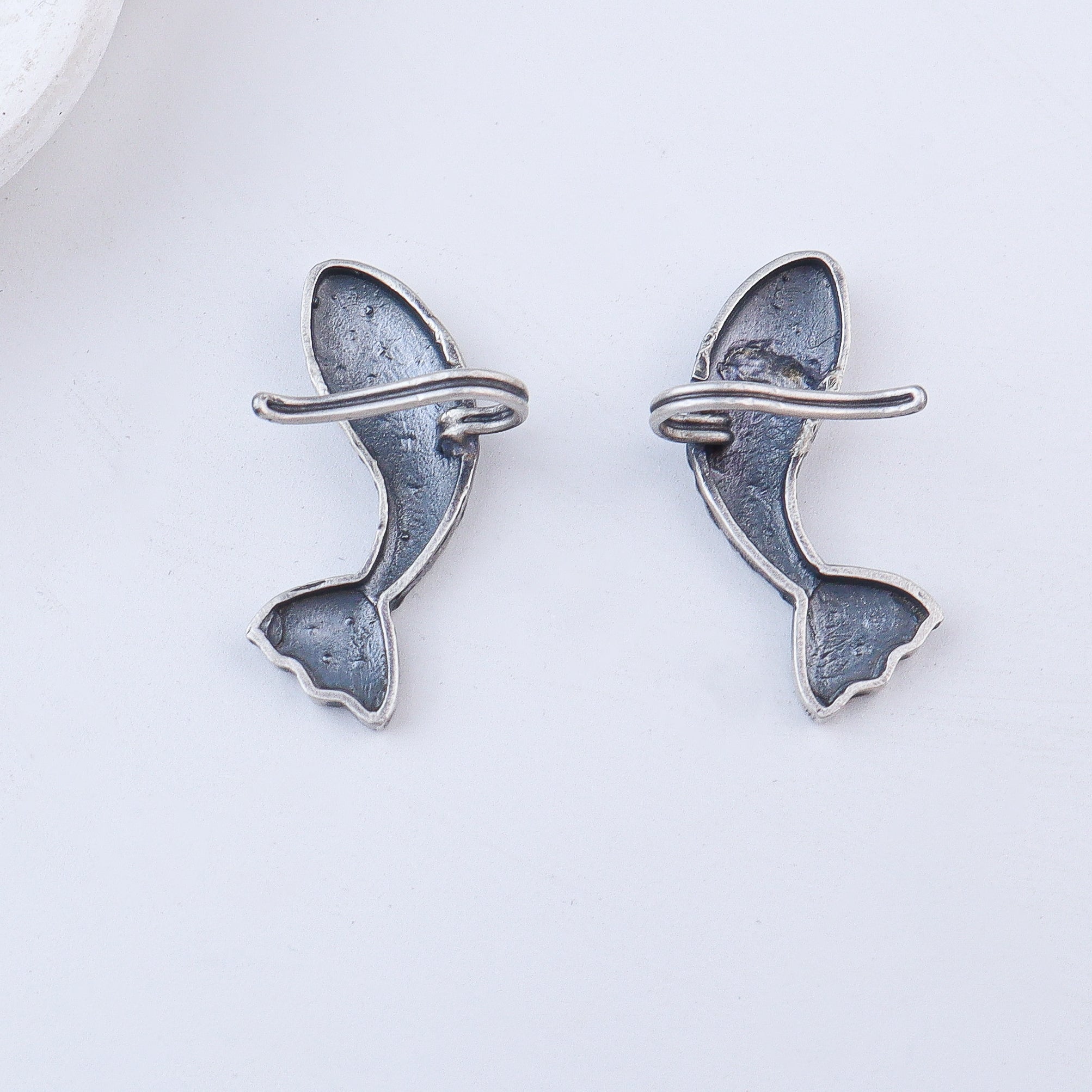 Fish Oxidized Silver Earcuff (Pair)