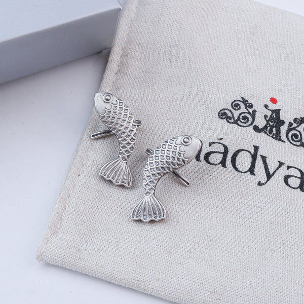 Fish Oxidized Silver Earcuff (Pair)
