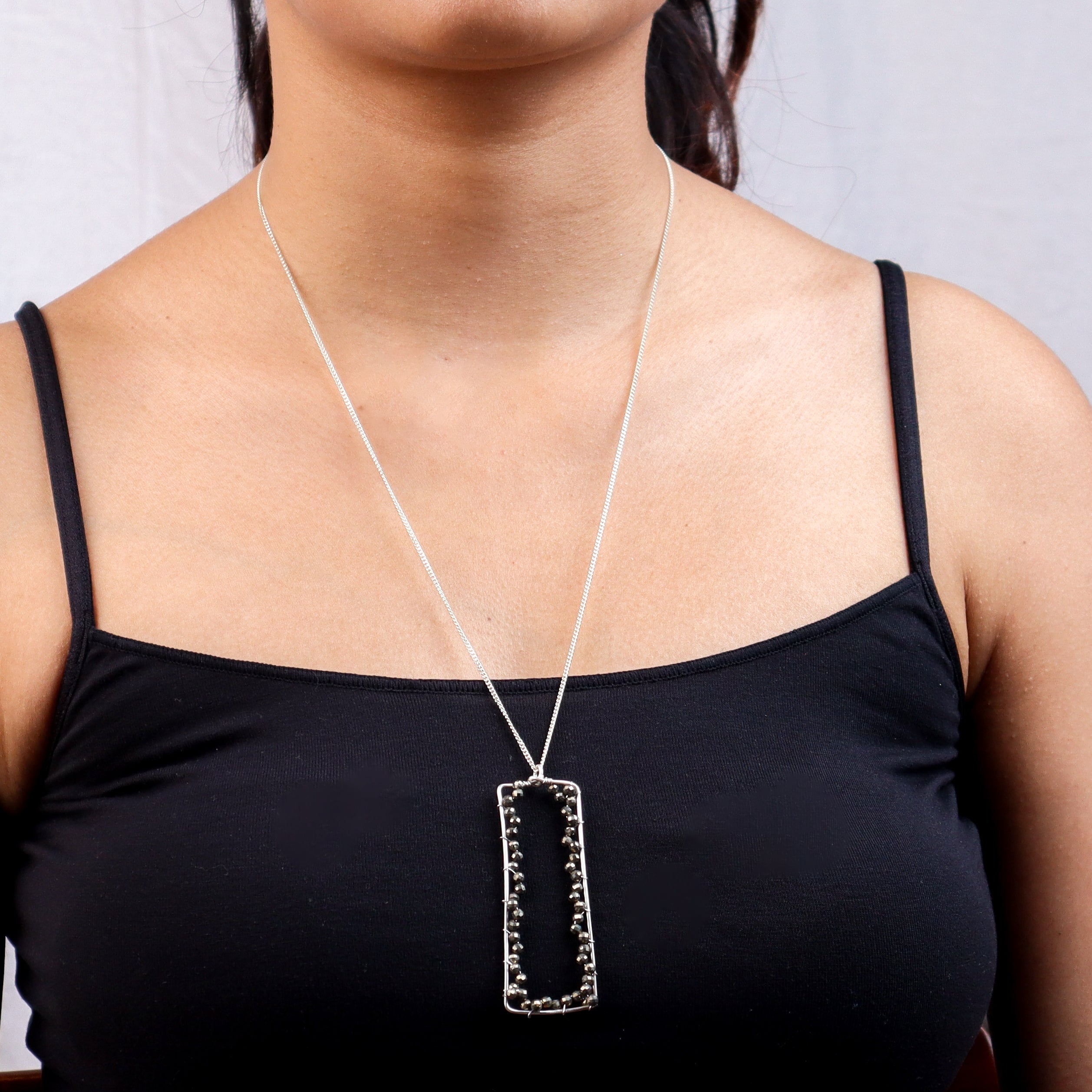 Pyrite Frame Pendant without Chain