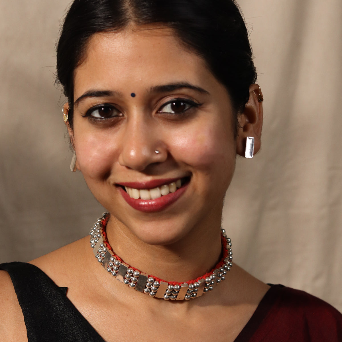 Silver chinchapeti set : Silver Peti and Pearls