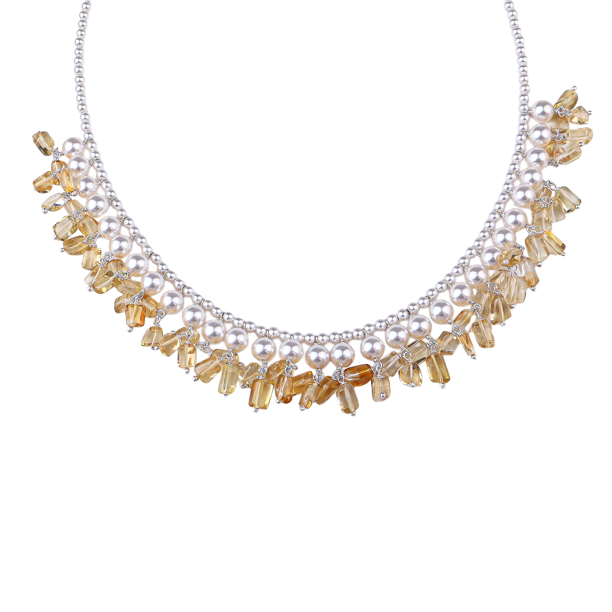 Luxe Necklace - Pearl & Citrine