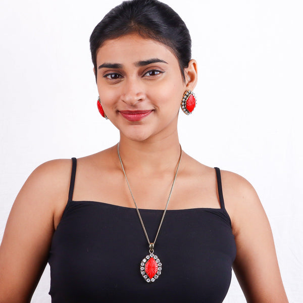 Brass Fashion Pendant & Earrings Set without Chain
