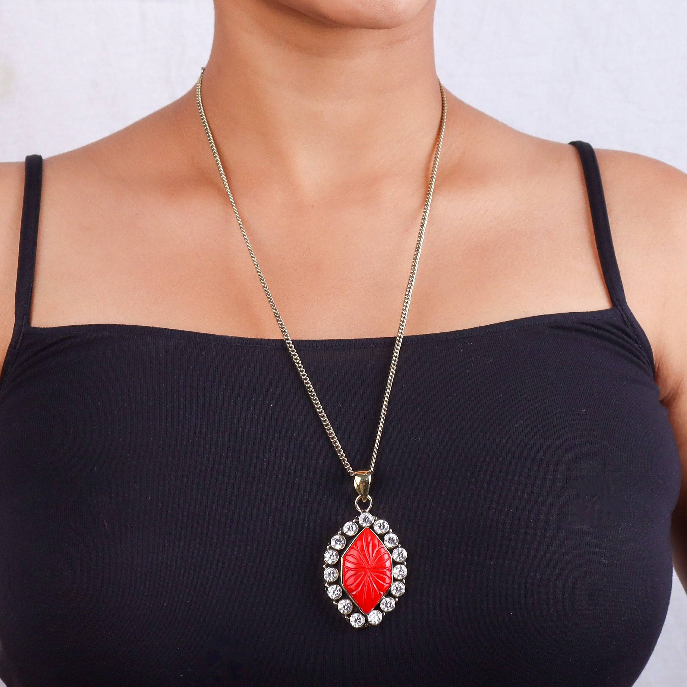 Brass Fashion Pendant & Earrings Set without Chain