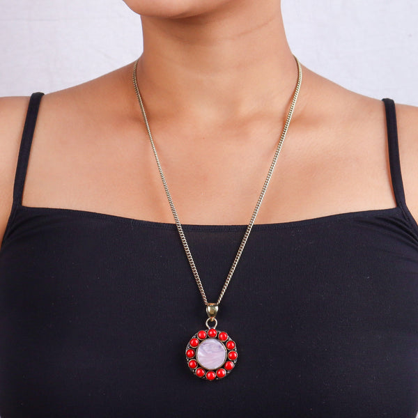 Brass Fashion Pendant & Earrings Set without Chain
