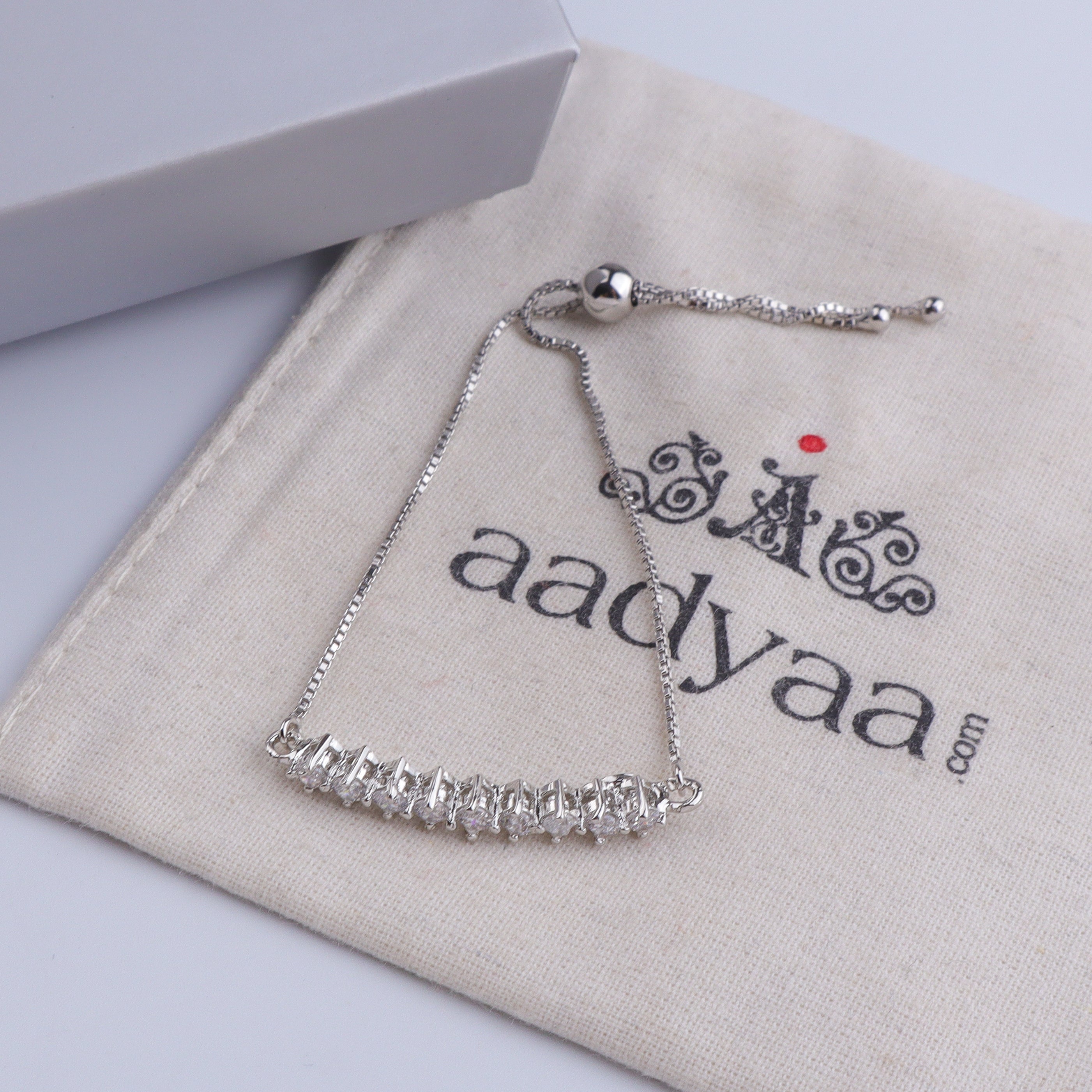 Silver CZ Slider Bracelet
