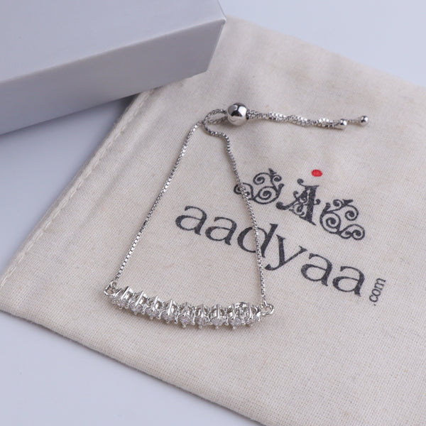 Silver CZ Slider Bracelet