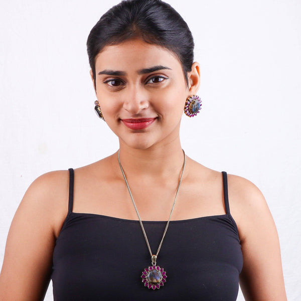 Brass Fashion Pendant & Earrings Set without Chain