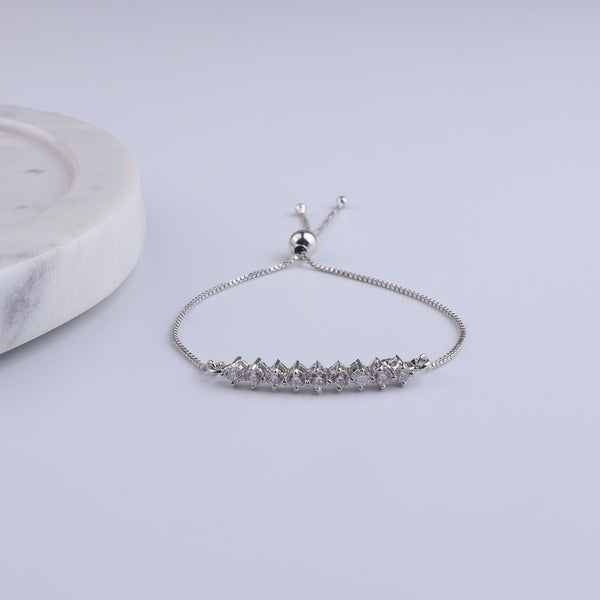 Silver CZ Slider Bracelet