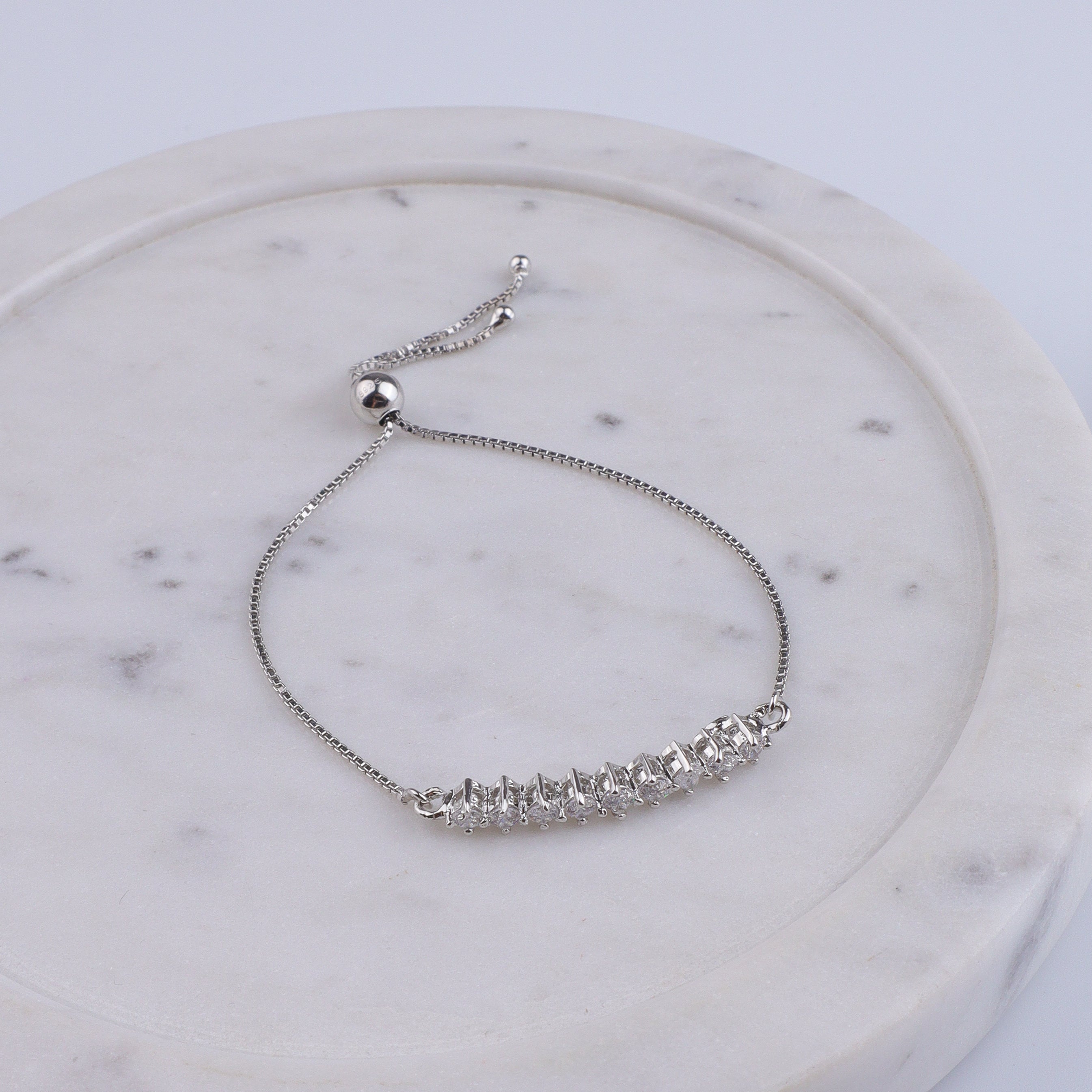 Silver CZ Slider Bracelet