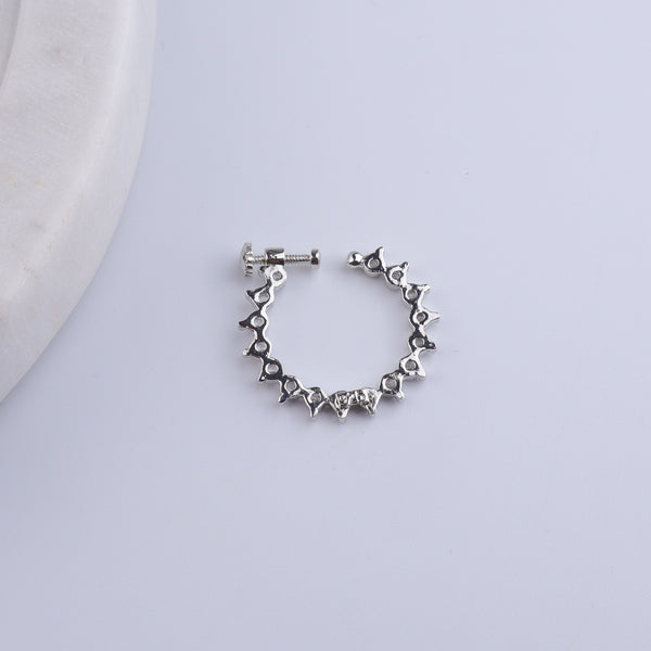 Silver CZ Petal Nath