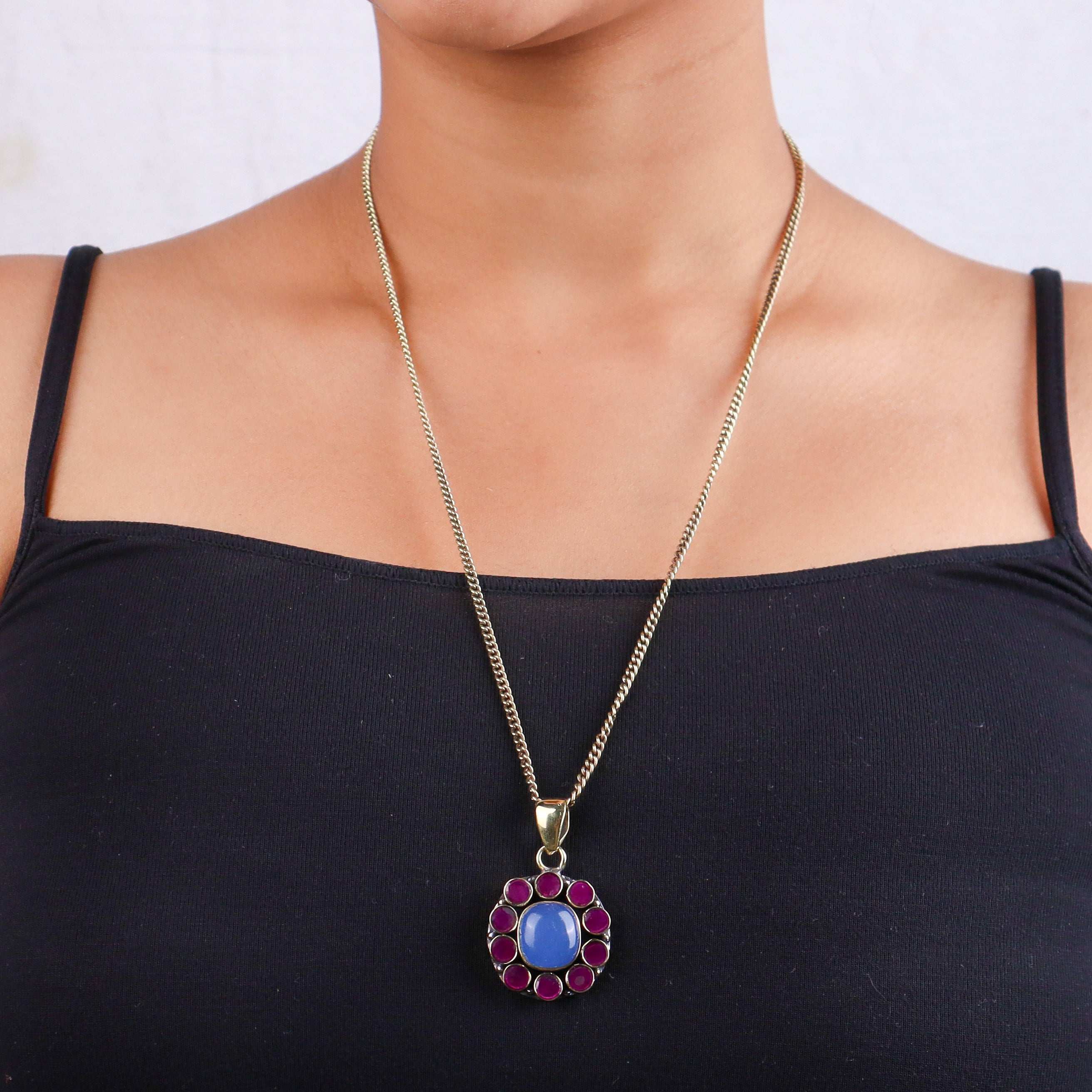 Brass Fashion Pendant & Earrings Set without Chain