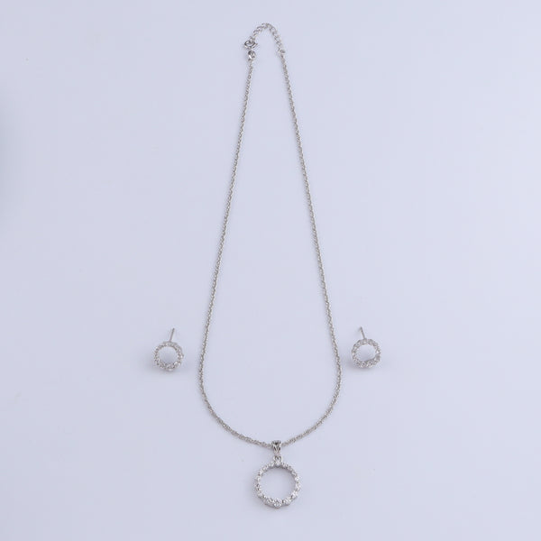 Silver CZ Circle Set